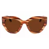 Victoria Beckham VB628S-230 moteriški akiniai nuo saulės „Drugelis“ Havana acetatas rudi gradientiniai lęšiai 55/21/145 mm