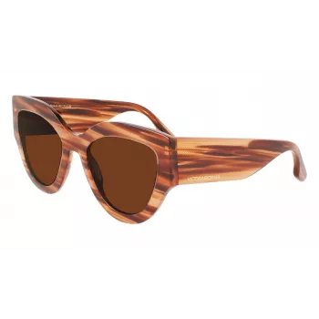 Victoria Beckham VB628S-230 moteriški akiniai nuo saulės „Drugelis“ Havana acetatas rudi gradientiniai lęšiai 55/21/145 mm