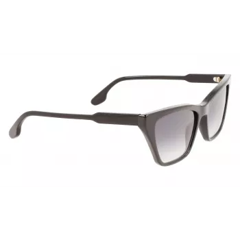 Victoria Beckham VB638S-001 Moteriški kvadratiniai akiniai nuo saulės juodi/pilki 55/17/140 mm