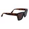 Victoria Beckham VB646S-001 Moteriški kvadratiniai akiniai nuo saulės - Juodas acetatinis rėmelis su pilkais polikarbonatiniais lęšiais - 55/18/145 mm