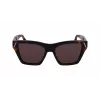 Victoria Beckham VB646S-001 Moteriški kvadratiniai akiniai nuo saulės - Juodas acetatinis rėmelis su pilkais polikarbonatiniais lęšiais - 55/18/145 mm