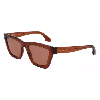 Victoria Beckham VB656S-203 moteriški akiniai nuo saulės - rudas havana acetato rėmelis su rudais gradientiniais lęšiais - 52 mm