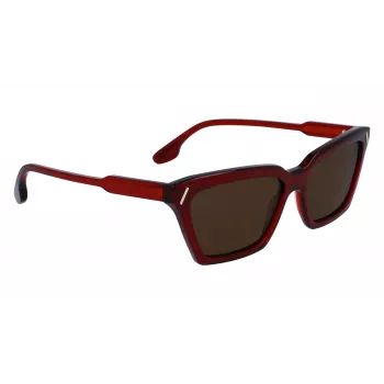 Victoria Beckham VB661S5716610 Moteriški kvadratiniai acetatiniai akiniai nuo saulės - Red Havana 57mm