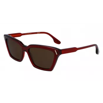 Victoria Beckham VB661S5716610 Moteriški kvadratiniai acetatiniai akiniai nuo saulės - Red Havana 57mm
