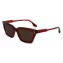 Victoria Beckham VB661S5716610 Moteriški kvadratiniai acetatiniai akiniai nuo saulės - Red Havana 57mm