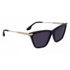 Victoria Beckham VB663S-001 Moteriški akiniai nuo saulės - Juodas acetatinis rėmelis, pilki polikarbonatiniai lęšiai, 57/15/140 mm