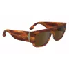 Victoria Beckham VB666S5516223 Moteriški kvadratiniai akiniai nuo saulės - Rudi Havana acetato rėmeliai su rudais gradientiniais lęšiais - 55/16/145 mm