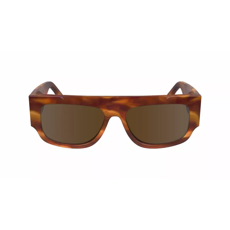 Victoria Beckham VB666S5516223 Moteriški kvadratiniai akiniai nuo saulės - Rudi Havana acetato rėmeliai su rudais gradientiniais lęšiais - 55/16/145 mm