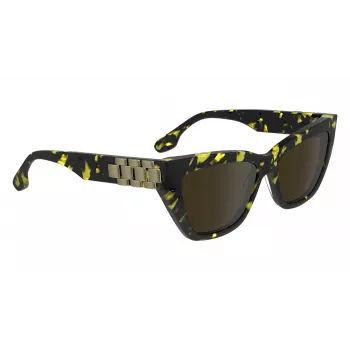Victoria Beckham VB668S5516012 Moteriški kvadratiniai akiniai nuo saulės, juodas acetatas, pilki lęšiai, 55/16/145 mm
