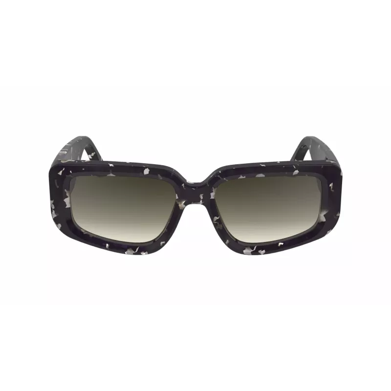 Victoria Beckham VB670S-010 Moteriški dideli kvadratiniai akiniai nuo saulės, juodas acetatas, pilki lęšiai, 54 mm
