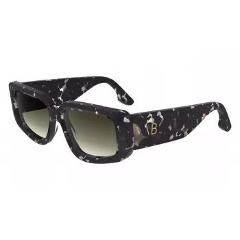Victoria Beckham VB670S-010 Moteriški dideli kvadratiniai akiniai nuo saulės, juodas acetatas, pilki lęšiai, 54 mm