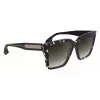 Victoria Beckham VB672S5715010 Moteriški dideli kvadratiniai akiniai nuo saulės - juodas acetato rėmelis, pilki polikarbonatiniai lęšiai, 57/15/140 mm
