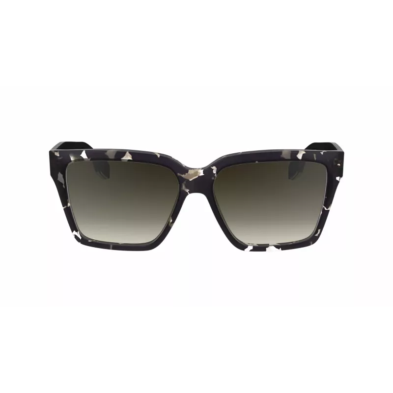 Victoria Beckham VB672S5715010 Moteriški dideli kvadratiniai akiniai nuo saulės - juodas acetato rėmelis, pilki polikarbonatiniai lęšiai, 57/15/140 mm