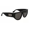 Victoria Beckham VB676S 5514001 Moteriški kvadratiniai akiniai nuo saulės, juodas acetatas, tamsiai pilki lęšiai, 55/14/145 mm, UV400