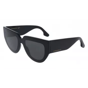 Victoria Beckham VB679S 53mm kvadratiniai moteriški akiniai nuo saulės, juodas rėmelis, pilki UV400 lęšiai