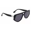Victoria Beckham VB681S5815001 Moteriški kvadratiniai akiniai nuo saulės, juodas acetatinis rėmelis, pilki lęšiai, 58 mm