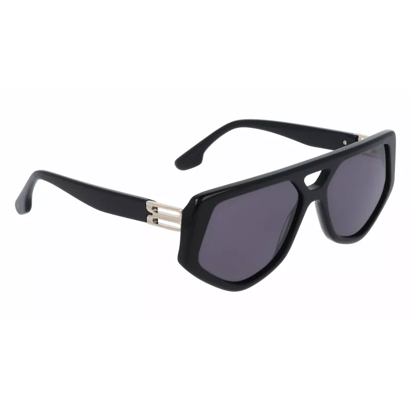Victoria Beckham VB681S5815001 Moteriški kvadratiniai akiniai nuo saulės, juodas acetatinis rėmelis, pilki lęšiai, 58 mm