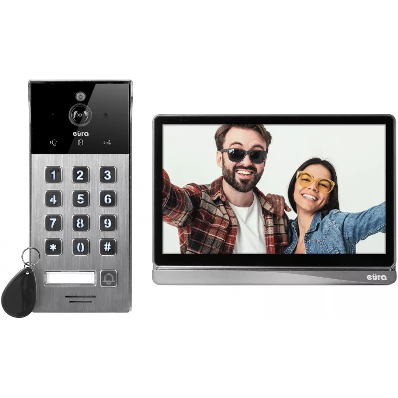 Vaizdo durų skambutis EURA VDP-30C5 Tuya, 1080p, Wi-Fi, dvipusis garsas, PIR judesio detektorius, naktinis matymas, IP54, belaidis skambutis