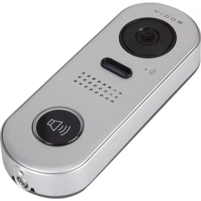 VIDOS DUO S1001 durų stotelė - Full HD 1080p, 2-Wire, IP65, Silver/Grey