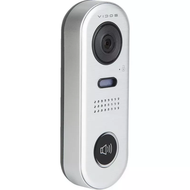 VIDOS DUO S1001 durų stotelė - Full HD 1080p, 2-Wire, IP65, Silver/Grey
