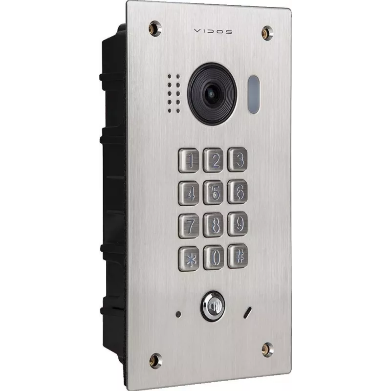 VIDOS DUO S1411D Lauko durų stotelė - Full HD 1080p, 2 laidai, IP65, sidabrinė