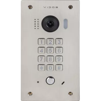 VIDOS DUO S1411D Lauko durų stotelė - Full HD 1080p, 2 laidai, IP65, sidabrinė