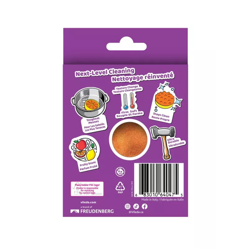Vileda Punch Strong oranžinė šveitimo kempinė, 1 vnt.