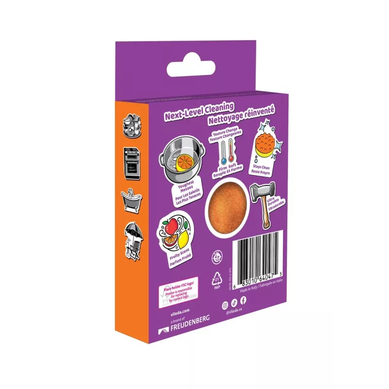 Vileda Punch Strong oranžinė šveitimo kempinė, 1 vnt.