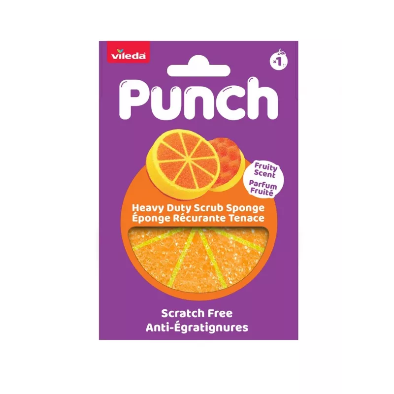 Vileda Punch Strong oranžinė šveitimo kempinė, 1 vnt.