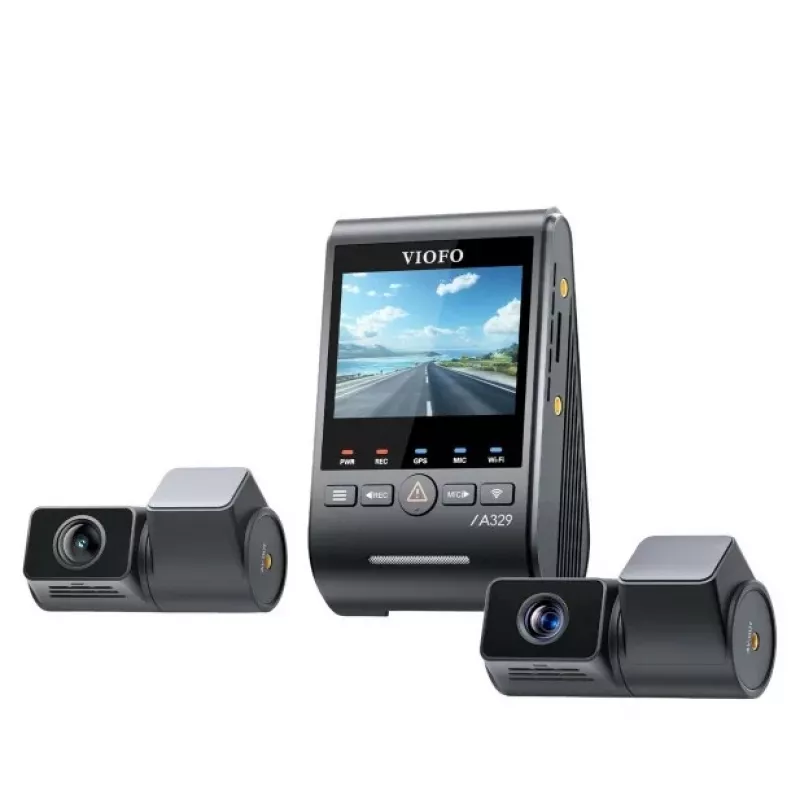 VIOFO A329T 3CH GPS Vaizdo registratorius 4K priekyje, 1080P salone ir gale, Sony STARVIS jutikliai, įmontuotas Wi-Fi ir GPS