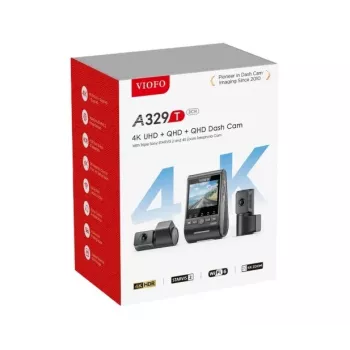 VIOFO A329T 3CH GPS Vaizdo registratorius 4K priekyje, 1080P salone ir gale, Sony STARVIS jutikliai, įmontuotas Wi-Fi ir GPS