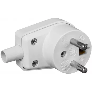VIPLAST 220-01 Kampinis maitinimo kištukas 16A 250V IP20 baltas
