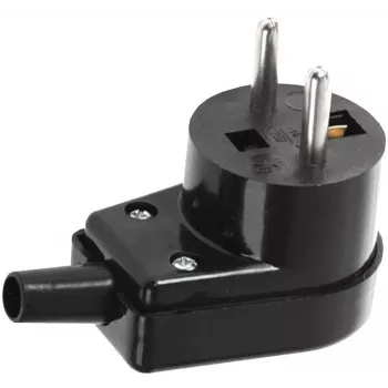 VIPLAST 220-05 Kampinis kištukas 16A 250V IP20 juodas