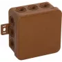VIPLAST V5 Klik paviršiaus montavimo tuščia jungiamoji dėžutė, 12 kabelių įvadų, ruda, IP54, 75x75x41 mm, 035-02