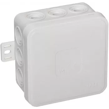VIPLAST V5 Klik paviršinė tuščia jungiamoji dėžutė, 12 kabelių įvadų, IP54, balta, 75x75x41 mm, 035-01
