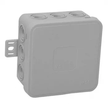 VIPLAST V5 paviršinio montavimo jungčių dėžutė, 12 įvadų, pilka, IP54, 75x75x41mm
