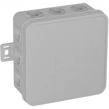 VIPLAST V7 Klik paviršinio montavimo tuščia jungiamoji dėžutė, 12 kabelių įvadų, pilka, IP54, 100x100x41mm