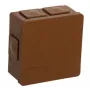 VIPLAST VP-02 Paviršinio montavimo jungiamoji dėžutė, 6 kabelių įvadai, užspaudžiamas dangtelis, ruda, IP55, 86x86x40 mm