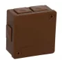 VIPLAST VP-22 Paviršinio montavimo tuščia jungiamųjų dėžutė, 6 kabelių įvadai, ruda, IP55, 86x86x40mm