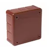 VIPLAST VP-41 paviršinio montavimo tuščia jungiamoji dėžutė, 12 kabelių įvadų, ruda, IP55, 98x98x42 mm
