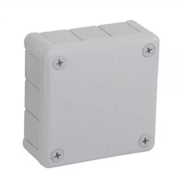 VIPLAST VP-41 paviršinio montavimo tuščia jungiamoji dėžutė, 12 kabelių įvadų, pilka, IP55, 98x98x42mm