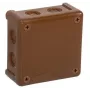 VIPLAST VP-42 paviršinio montavimo tuščia jungiamoji dėžutė, 8 kabelių įvadai, ruda, IP55, 98x98x42 mm 042-02