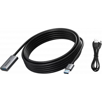 VISION TC 5MUSB3.0EXT+/BL USB 3.0 Active Extension Cable 5 m USB-A Male/Female Black Silver