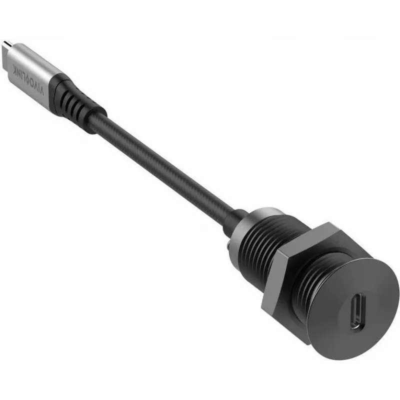 Vivolink USB-C stalinis lizdas juodas su 0.3 m USB-C kabeliu