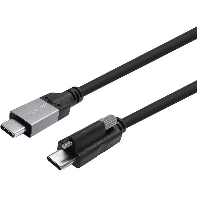 Vivolink USB-C Varžtinis į USB-C Kabelis 8m, Įmonėms Išbandytas, 10Gbps, PD 100W, 4K60 (PROUSBCMMS8)
