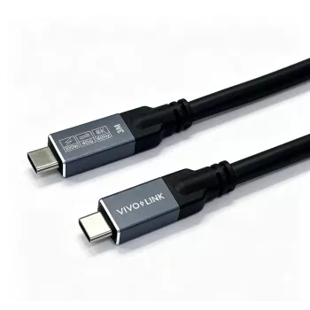 VIVOLINK USB-C į USB-C laidas 3m - 10Gbps, 4K@60Hz, 100W PD, juodas