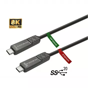 VIVOLINK USB-C į USB-C laidas 8m AV