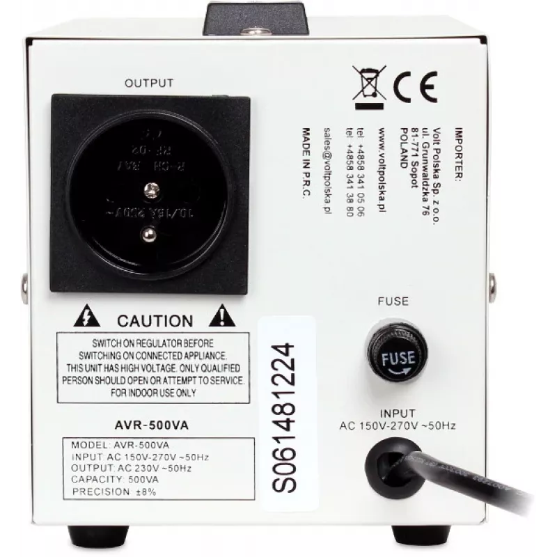 VOLT POLSKA AVR 500 įtampos stabilizatorius 500VA