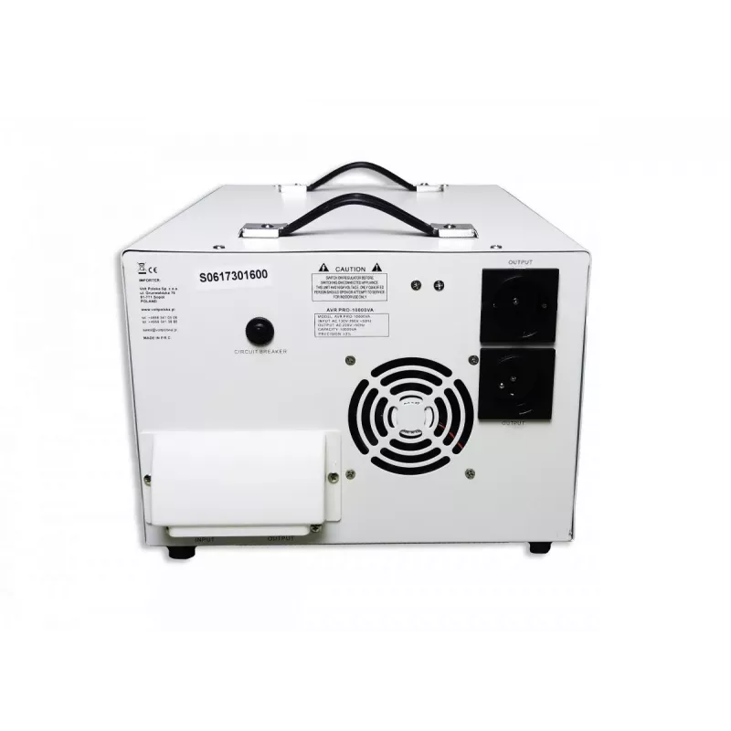 VOLT POLSKA AVR PRO 10000 įtampos stabilizatorius – 10000VA/8000W automatinis įtampos reguliatorius su LCD