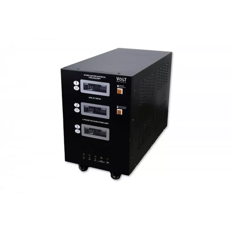 VOLT POLSKA AVR PRO 25000VA Trifazis automatinis įtampos stabilizatorius su 3% tikslumu ir servovarikliu